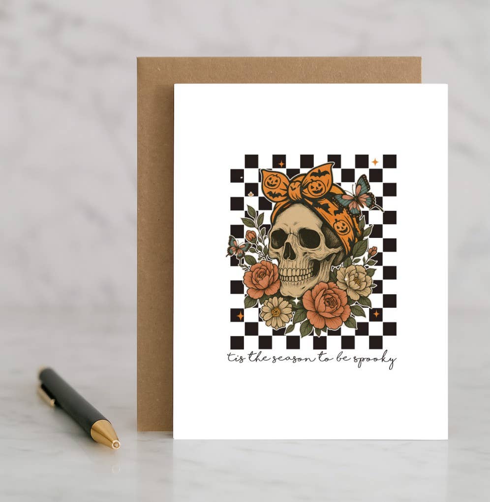 Tis the Season to Be Spooky Card – Funny Skeleton Halloween