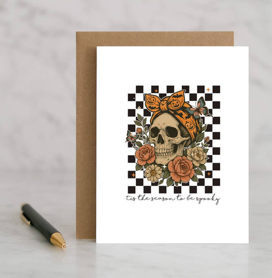 Tis the Season to Be Spooky Card – Funny Skeleton Halloween