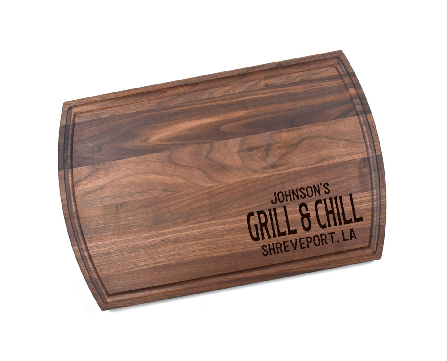 Personalized Grill & Chill Cutting Board – Custom BBQ Gift for Him, Outdoor Kitchen or Grilling Station, Engraved Wood Board