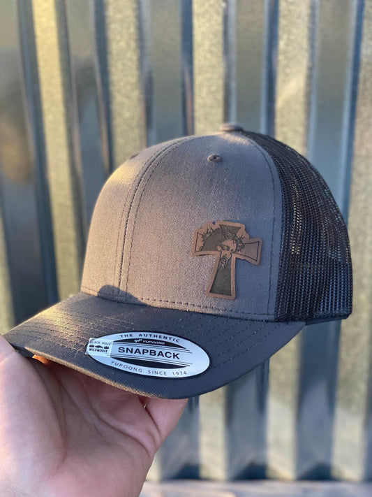 Jesus Crown of Thorns Cross Hat – Christian Snapback Trucker Cap, Faith Hat for Men, Religious Gift with Rustic Style