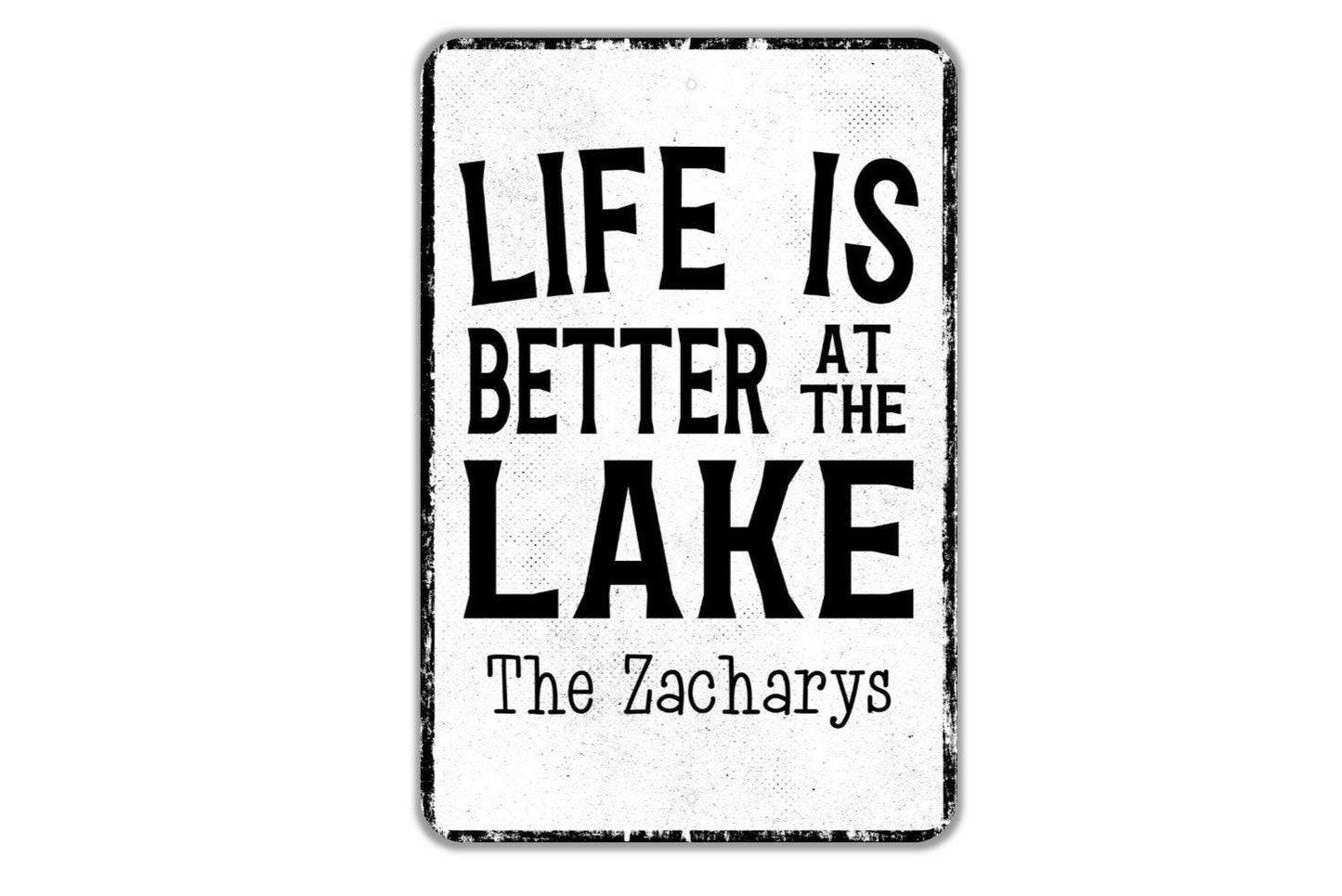 Life Is Better At The Lake Personalized Sign - Name Metal Wall Art - Custom Name Sign