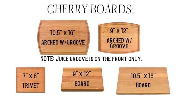 a set of four wooden plaques with measurements