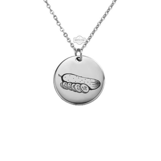 Pickles Necklace or Keychain – Personalized Funny Food or Snack Gift in Gold or Silver, Quirky Pickle Charm for Her or Him - Cucumber Gift