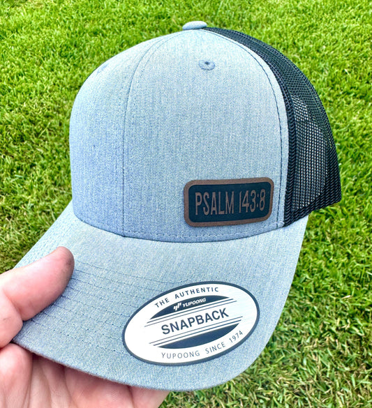 Psalm 143:8  Trucker Hat – Bible Verse Snapback Cap, Christian Hat, Morning Prayer Faith Hat, God’s Steadfast Love