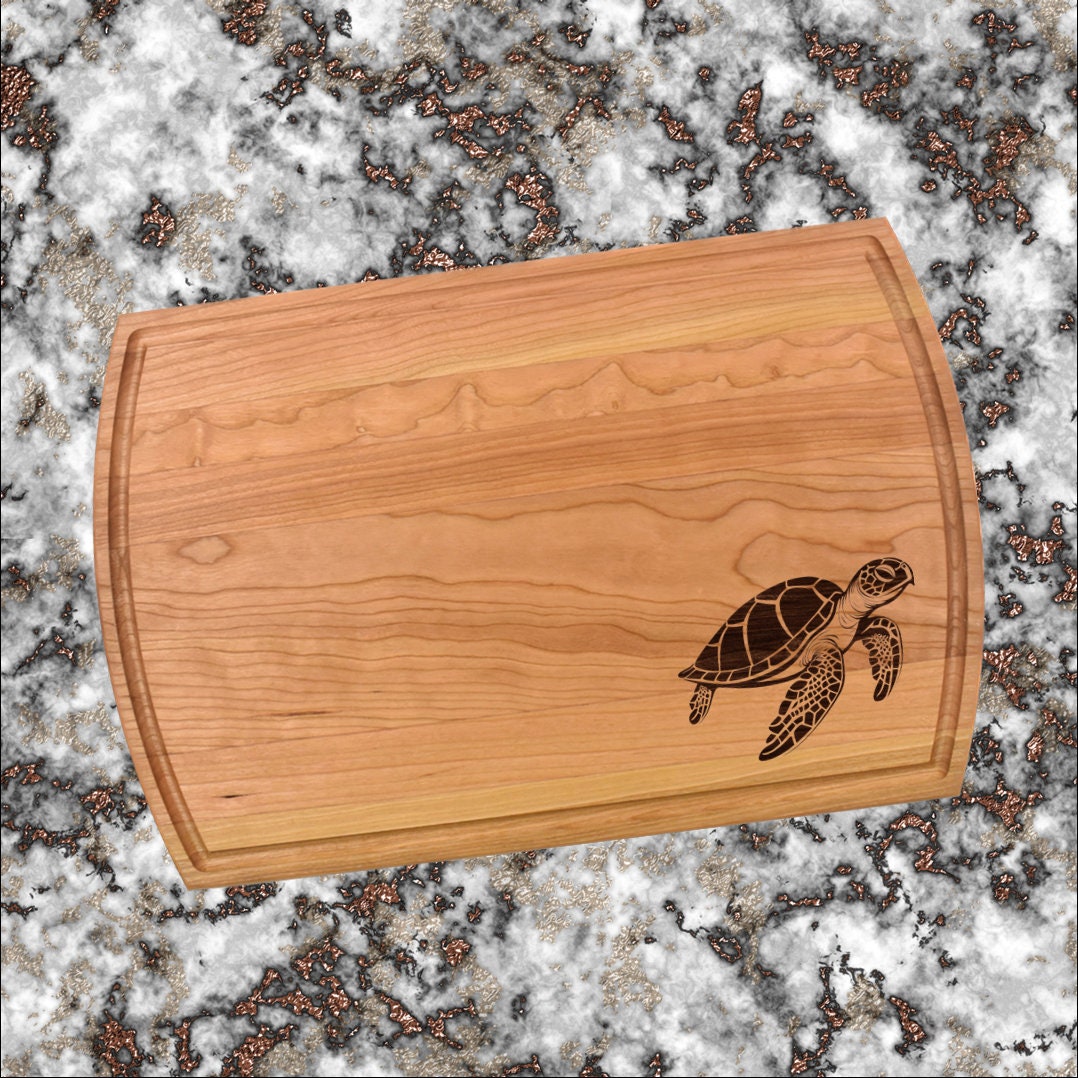 Sea Turtle Cutting Board | Reptile Charcuterie Board | Custom Serving Tray | Personalized Turtle Gift | Wedding Anniv Gift