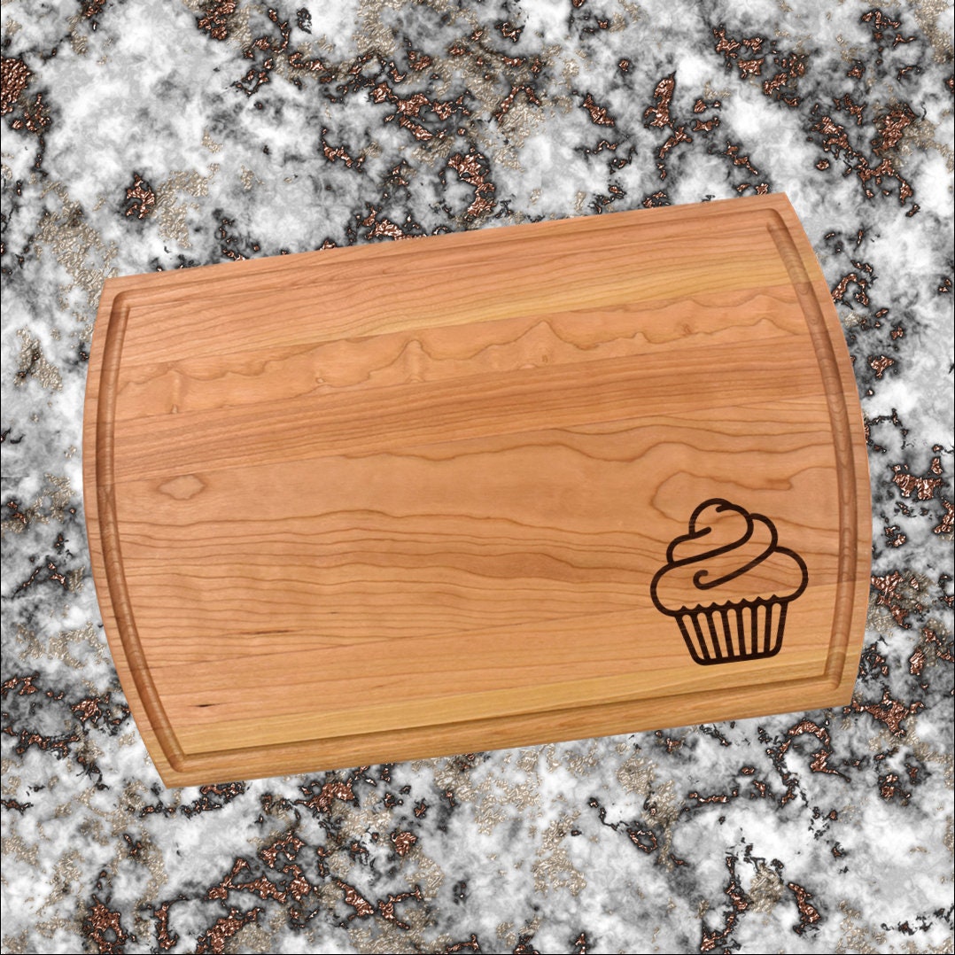 Cupcake Cutting Board | Cake Dessert Charcuterie Board | Custom Serving Tray | Personalized Snack Gift | Kitchen Birthday Gift
