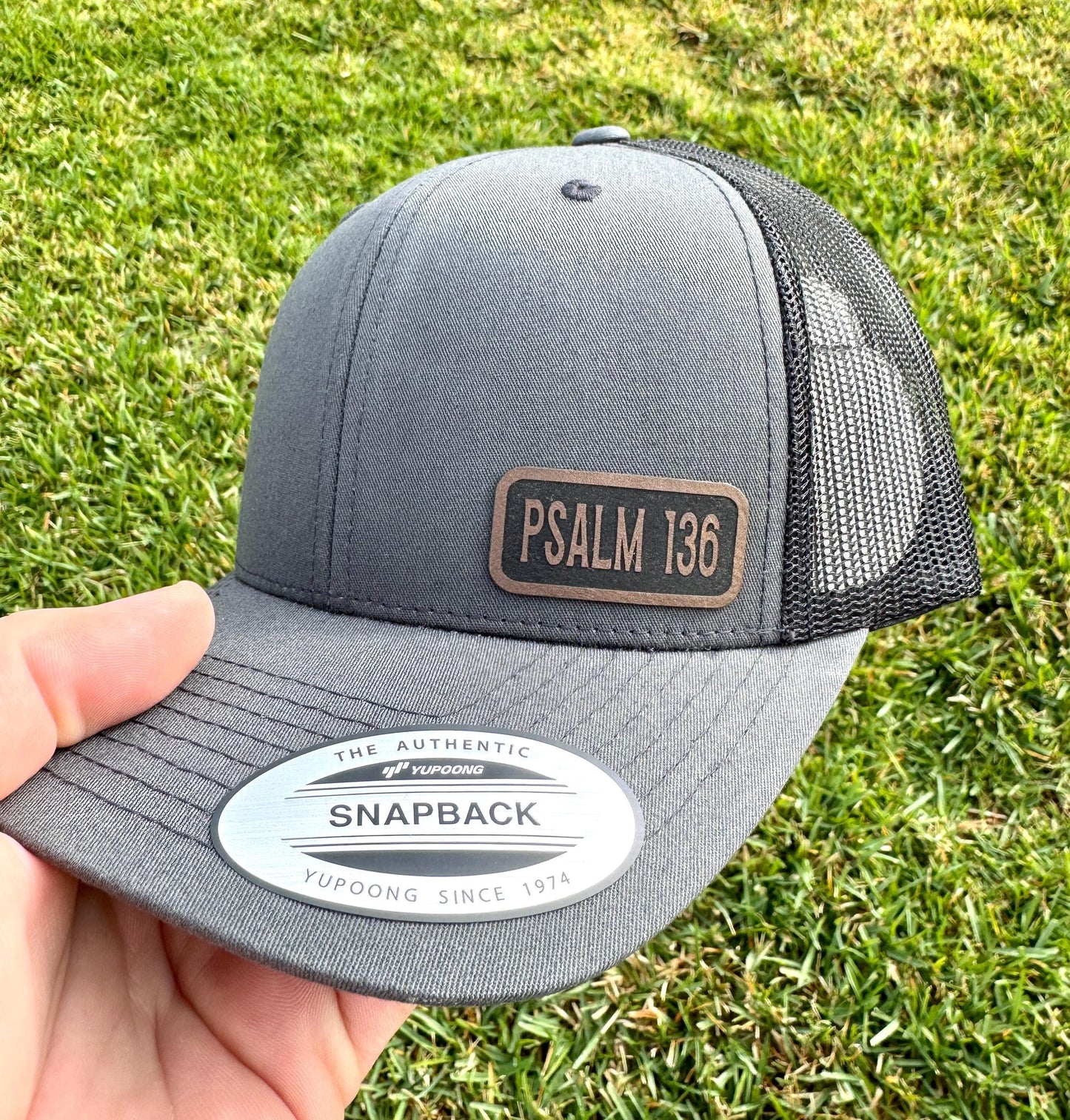 Matthew 6:33 Hat Snapback Trucker – Engraved Patch Christian Cap, “Seek First the Kingdom” Bible Verse Hat, Faith Gift