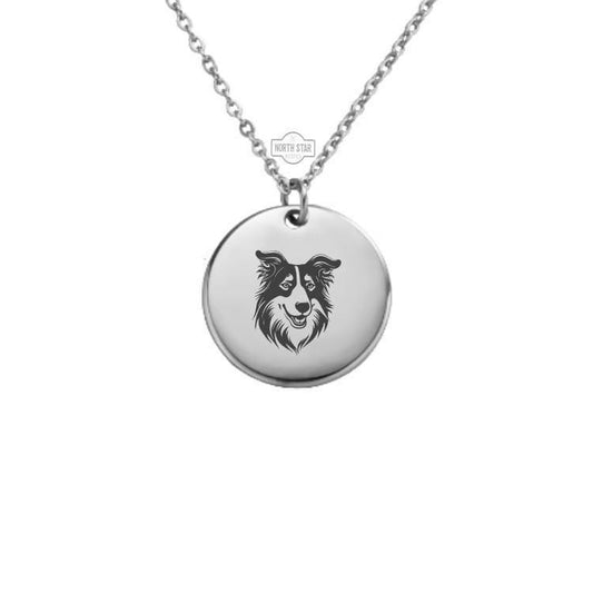 Border Collie Necklace or Keychain – Dog Lover Gift for Her or Him, Personalized Pet Memorial Jewelry in Gold or Silver