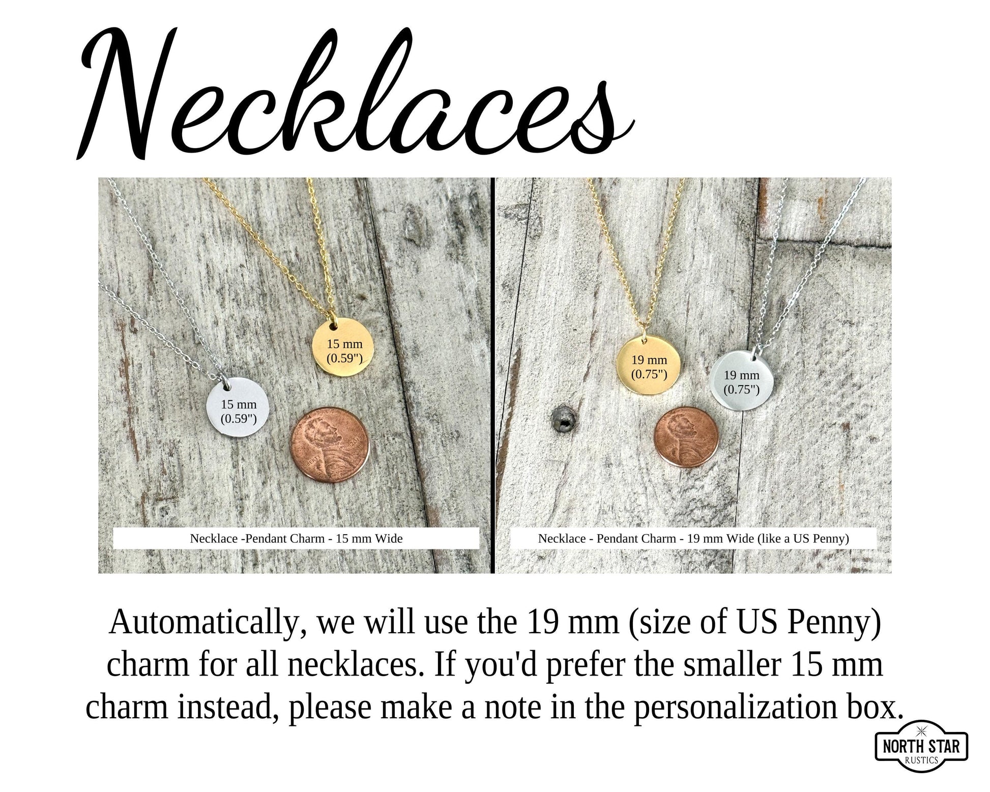 two different necklaces with words on them