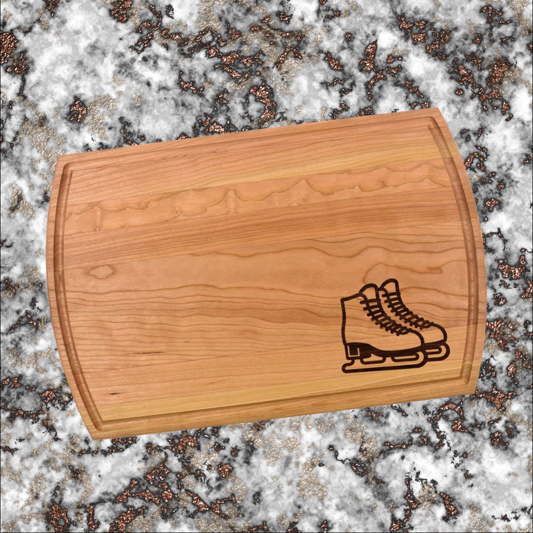 Ice Skates Cutting Board | Skater Charcuterie Board | Custom Serving Tray | Personalized Skating Gift | Ice Rink Gift