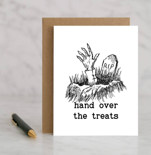 Hand Over the Treats Card – Funny Halloween Candy Card – Spo