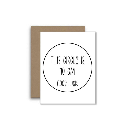 Funny Birth Card – This Circle Is 10 cm… Good Luck!