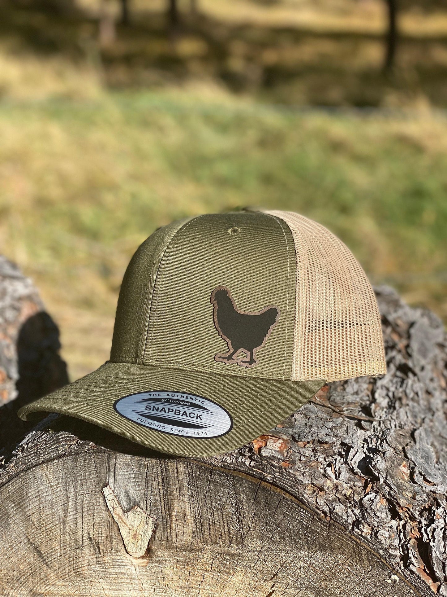 Chicken Hat – Trucker or Snapback Cap with Chicken Design – Funny Farm Hat for Chicken Lovers, Homesteaders & Backyard Farmers Fresh Eggs