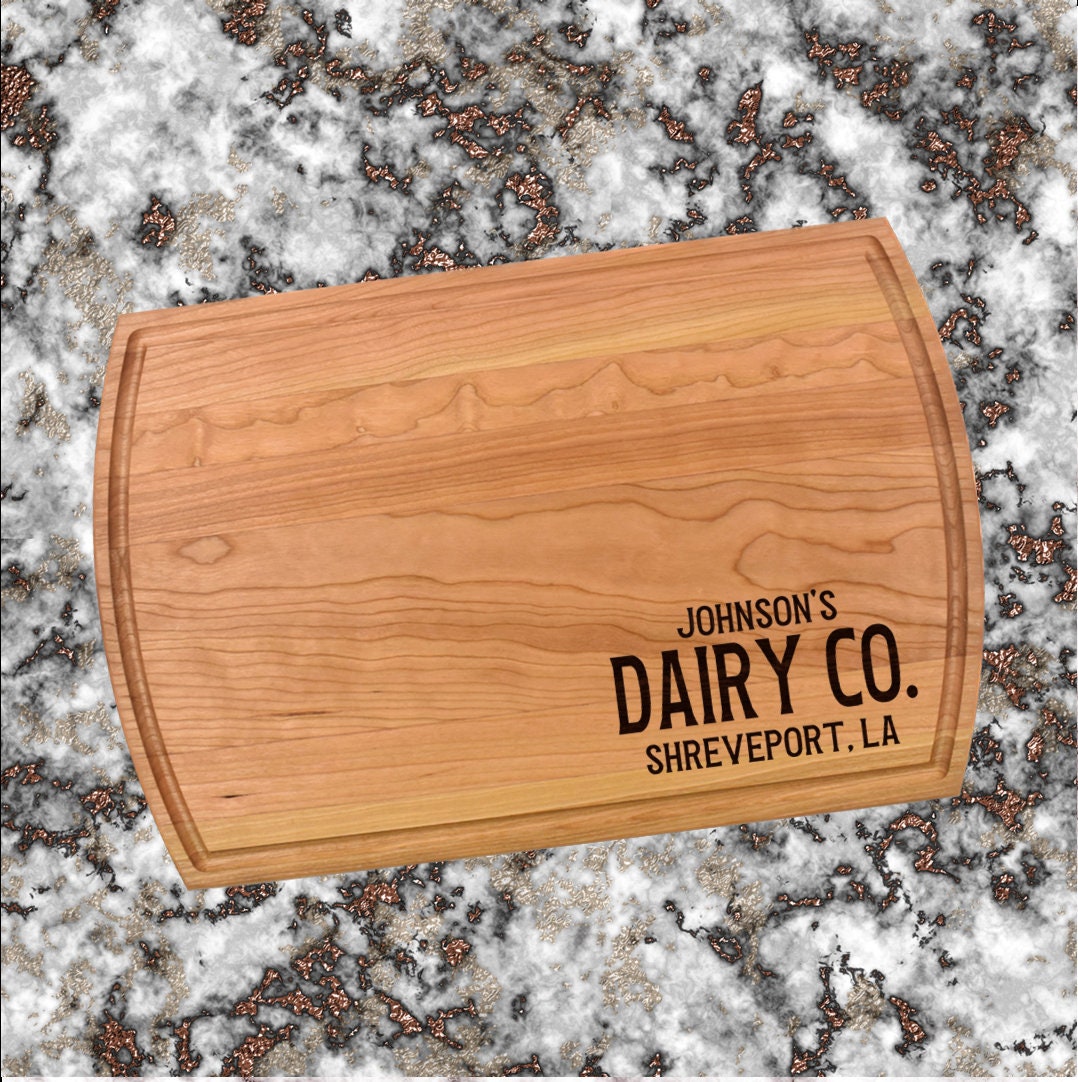 Personalized Dairy Company Cutting Board | Welcome To Our Farm Charcuterie Board | Custom Serving Tray | Personalized Housewarming Gift