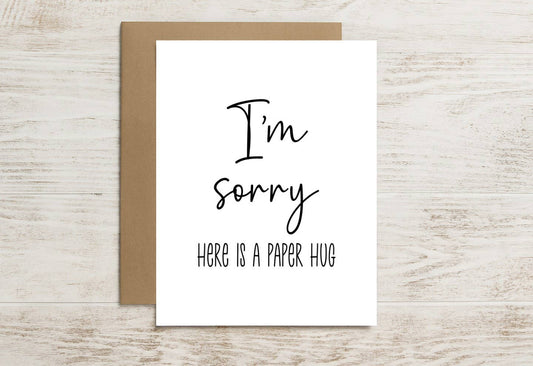 Sympathy Card – I’m Sorry, Here’s a Paper Hug for You