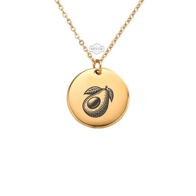 Avocado Necklace – Gold or Silver Dainty Charm – Funny Gift for Foodie, Best Friend or Couple – Personalized – Keychain Available