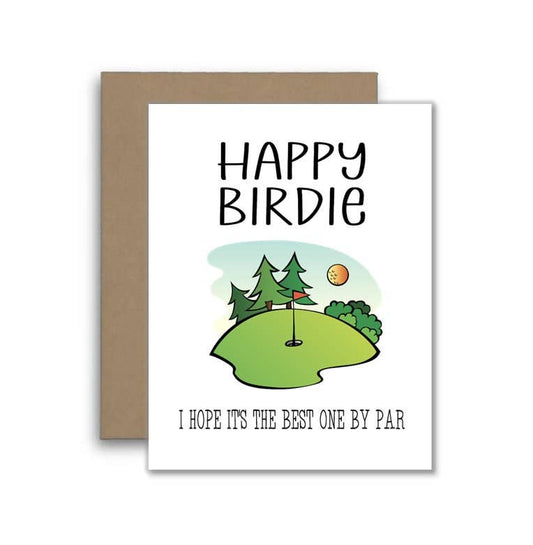 Happy Birdie Funny Golfing Birthday Card