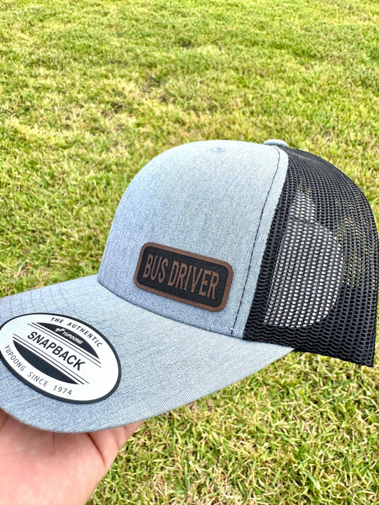 Bus Driver Hat – Trucker or Snapback Cap with Bus Design – Appreciation Gift for School Bus Drivers, Transit Workers, Transportation Pros