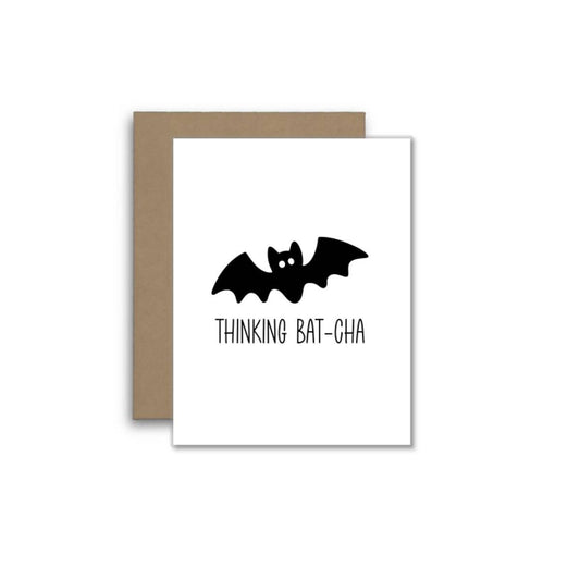 Thinking Bat’cha – Cute Bat Pun Greeting Card