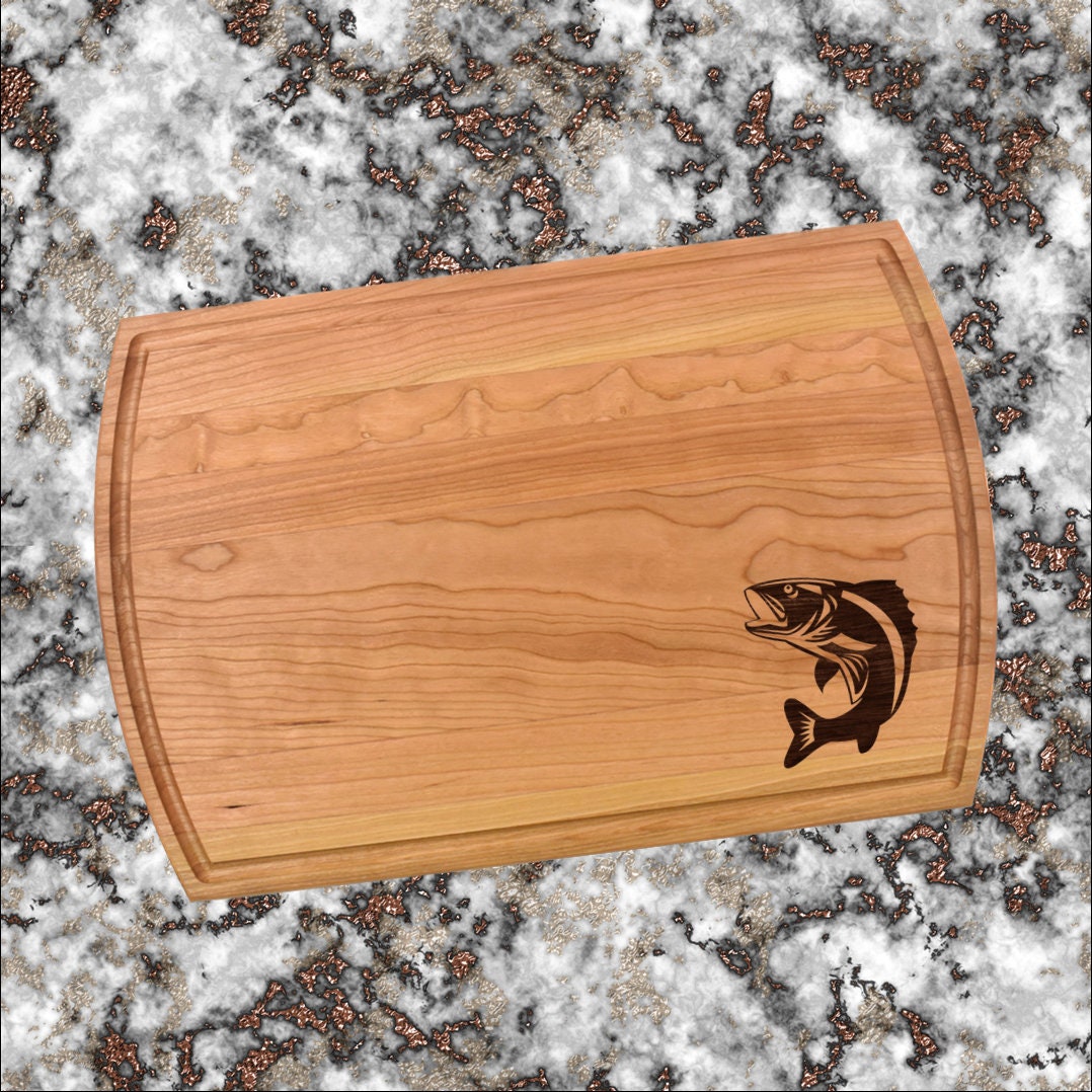 Walleye Fish Cutting Board | Fisherman Charcuterie Board | Custom Serving Tray | Personalized Fish Filet Board | Wedding Anniv Gift
