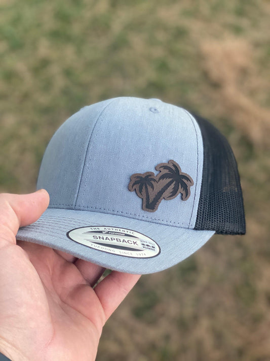 Palm Tree  Trucker Hat – Snapback Cap with Engraved Tropical Design, Beach Life Hat, Coastal Adventure Gift