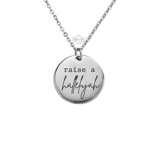 Raise a Hallelujah Necklace – Gold or Silver Worship Charm – Personalized Christian Gift – Praise & Faith Jewelry – Keychain Available