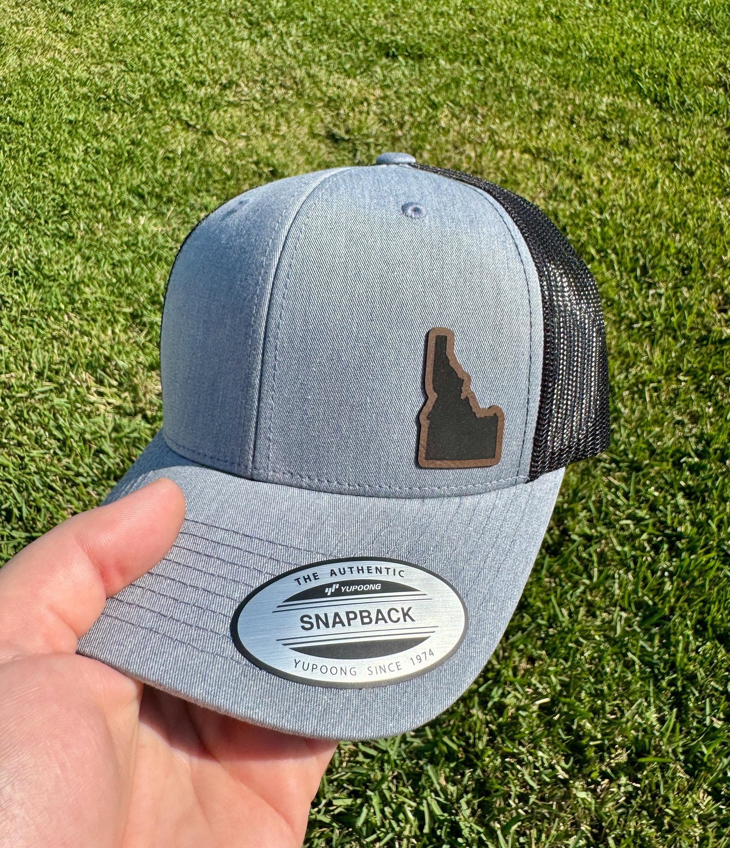 Idaho State Outline Hat Snapback Trucker – Engraved Patch Cap for Idaho Lovers, Outdoorsmen, Hometown Pride Gift