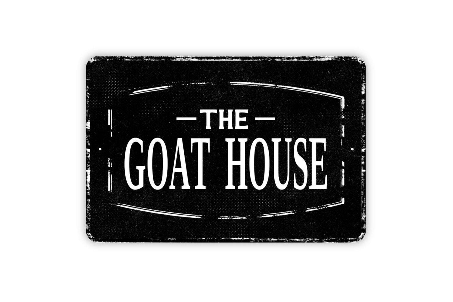 The Goat House Sign - Custom Personalized Metal Wall Art - Vinyl Sticker Decal Novelty Gift