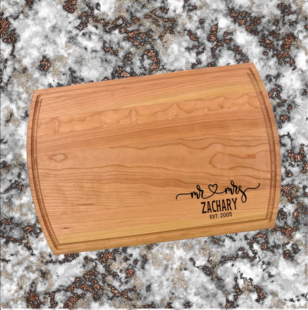 Personalized Mr And Mrs Cutting Board | Wedding Anniversary Charcuterie Board | Custom Serving Tray | Personalized Housewarming Gift