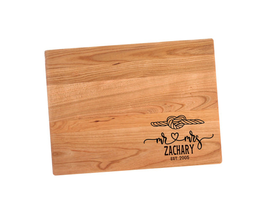 Personalized Tied The Knot  Mr And Mrs Cutting Board | Wedding Anniversary Charcuterie Board | Custom Tray | Personalized Marriage Gift