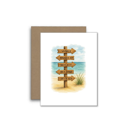 Custom Arrows Card Beach Lake or River Scene