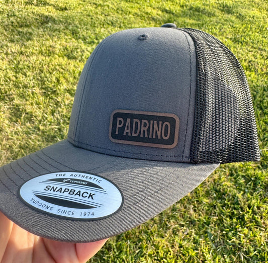 Padrino  Trucker Hat – Snapback Cap Gift for Spanish Godfather, Engraved Rustic Hat for Padrino, Outdoor Abuelito Style