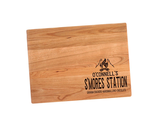 Personalized S'mores Station Cutting Board | S'mores Charcuterie Board | Custom Serving Tray | Personalized Smores Gift