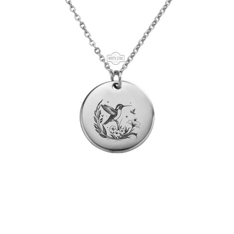 Hummingbird Necklace – Gold or Silver Nature Charm – Personalized Gift for Bird Lovers – Dainty Jewelry – Keychain Available