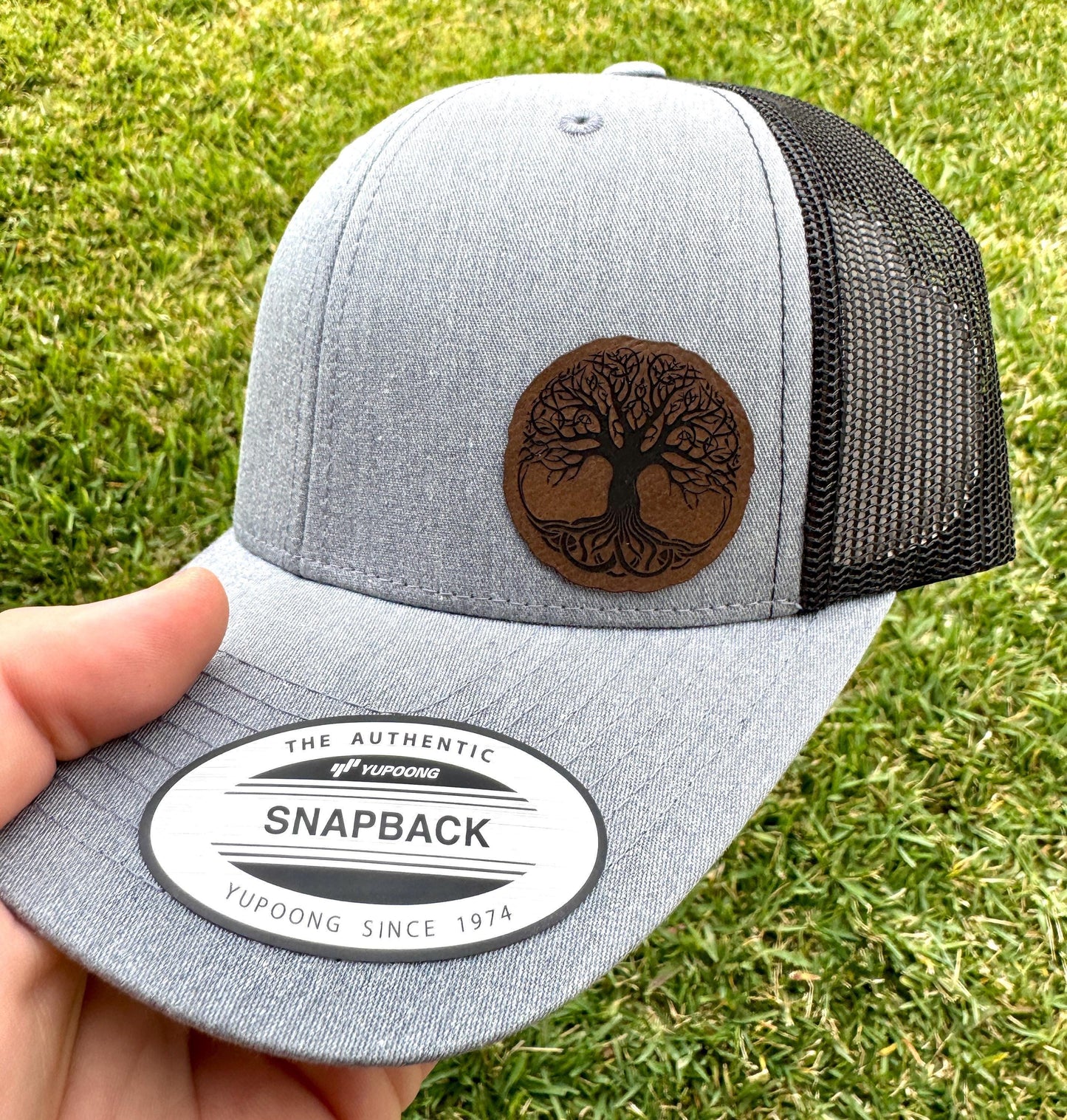 Tree of Life  Hat – Snapback Trucker Cap – Engraved Family Tree Design – Roots & Woods Inspired Hat – Nature Lover Gift