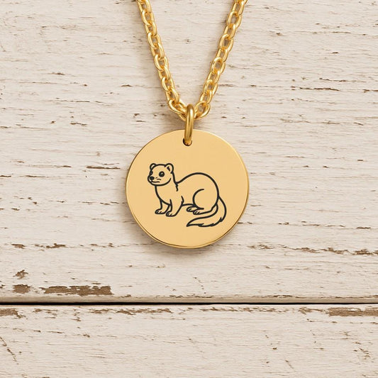 Ferret Necklace – Dainty Gold or Silver Pet Charm – Personalized Gift for Ferret Lovers – Minimalist Animal Jewelry – Keychain Available