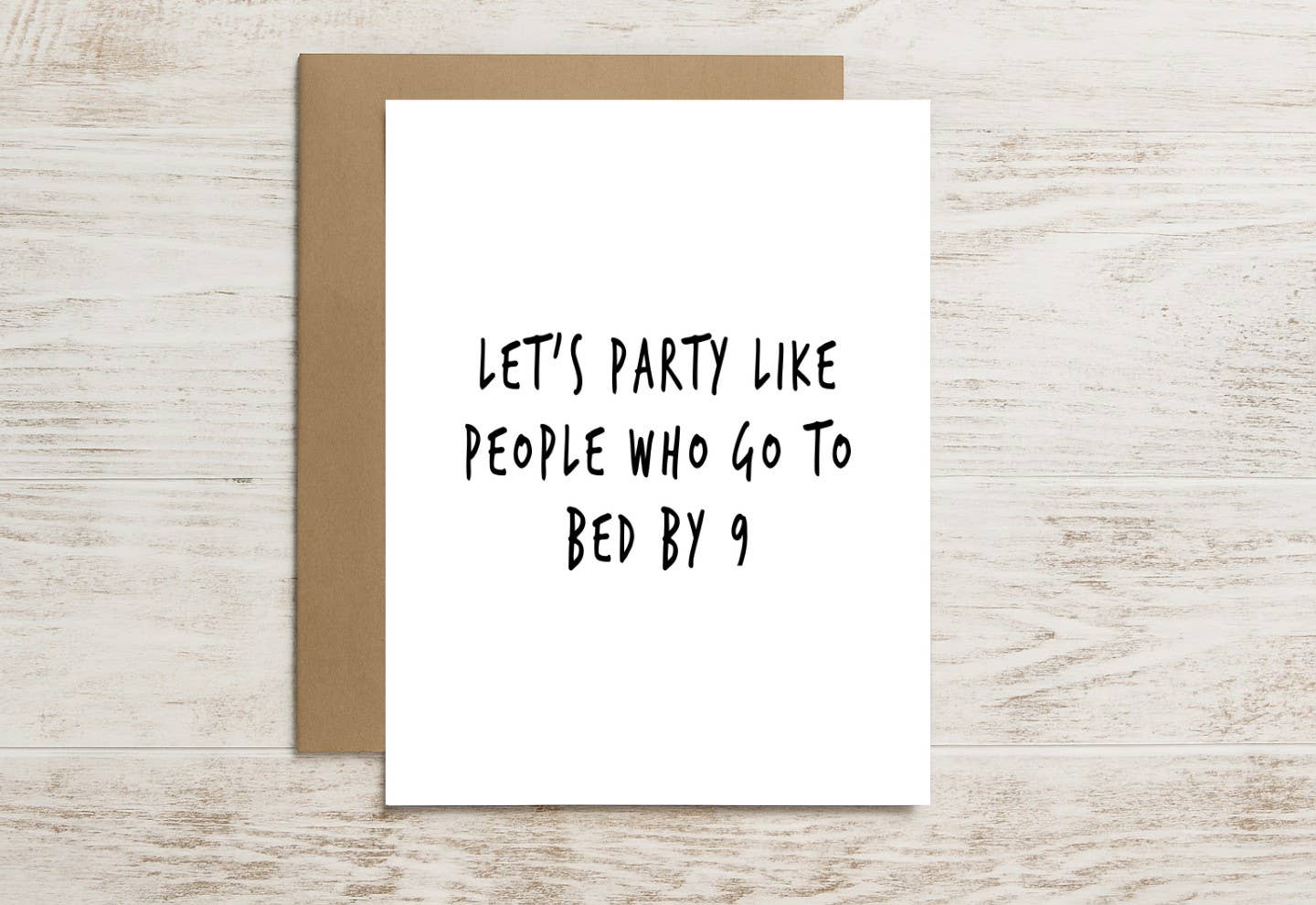 Funny Birthday Card – Let’s Party (Then Bed by 9 PM)