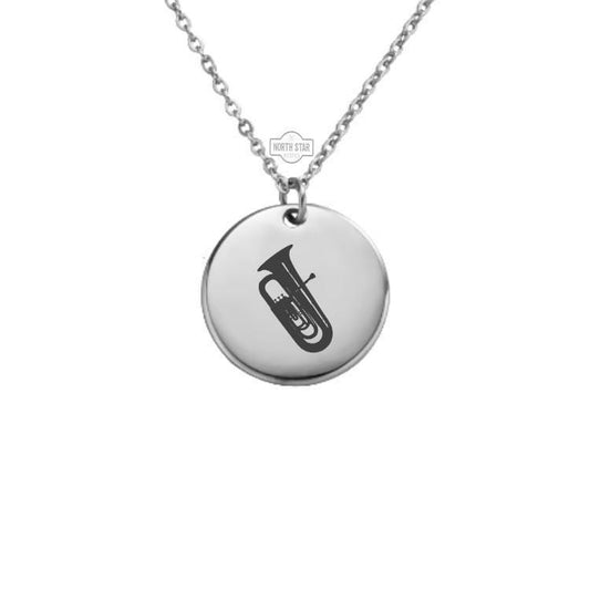 Tuba Necklace – Gold or Silver Brass Instrument Charm – Personalized Music Gift – Band Jewelry – Keychain Option Available