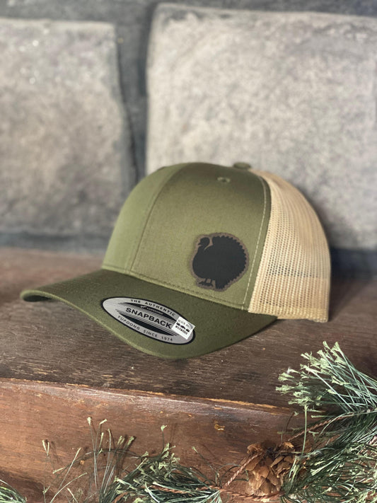 Turkey Bird  Hat – Snapback Trucker Cap – Hunting & Outdoors Hat – Engraved  – Rustic Wildlife Gift
