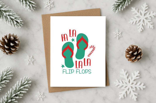 Fa La La La Flip Flops Funny Tropical Christmas Card – Summe