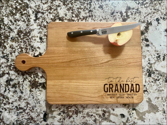 To The Best Grandad Cutting Board | Father's Day Charcuterie Board | Custom Grandpa Serving Tray | Personalized Gift for Dad Grandpa