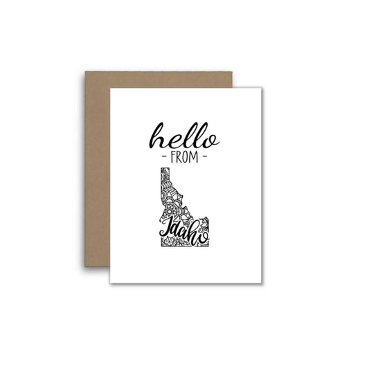 Hello from Idaho – Boho Mandala State Greeting Card