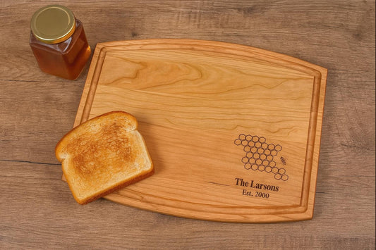Bee Honeycomb Cutting Board | Honey Bee Charcuterie Board | Custom Serving Tray | Personalized Beekeeper Gift | Wedding Anniversary Gift
