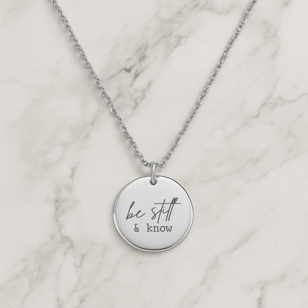 Be Still and Know Keychain – Psalm 46:10 Christian Gift – Personalized Faith Reminder – Religious Accessory – Necklace Available