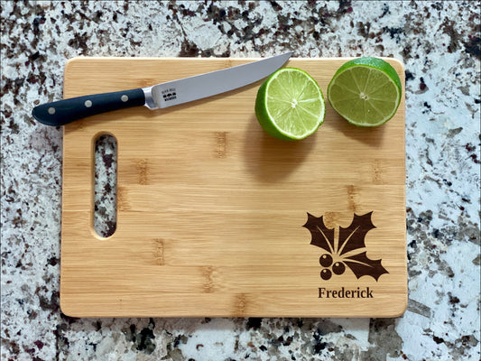 Mistletoe Cutting Board | Christmas Charcuterie Board | Custom Serving Tray | Personalized Holiday Gift | Wedding Anniversary Gift