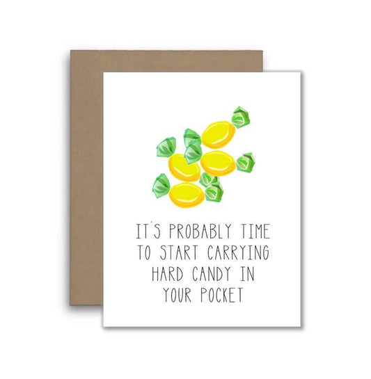 Funny Old Age Birthday Card with Hard Candy Joke