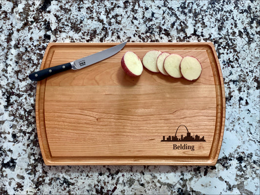 Saint Louis Cutting Board |  STL Skyline Charcuterie Board | Custom Serving Tray | Personalized City Gift | Missouri State Gift