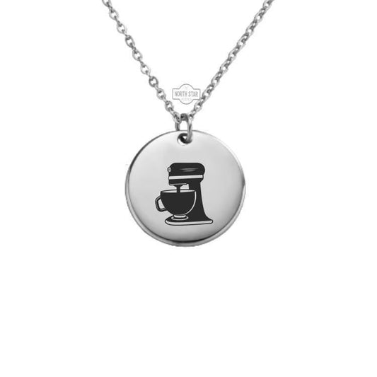 Kitchen Mixer Necklace or Keychain – Personalized Baker Gift in Gold or Silver, Cute Baking Charm for Her or Him - Culinary Chef