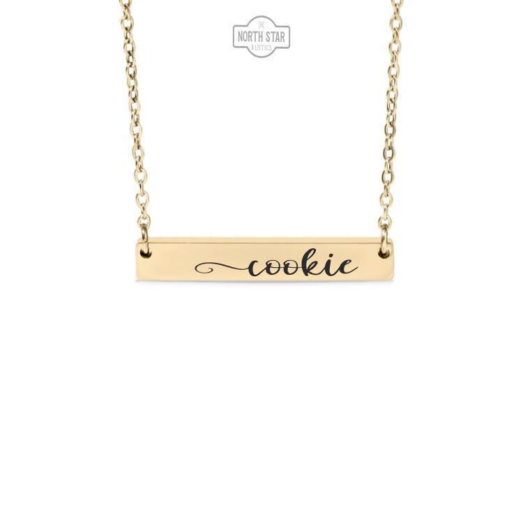 Cookie Bar Necklace or Keychain – Gift from Grandkids – Engraved Jewelry for Grandma – Fun and Sweet Family Keepsake