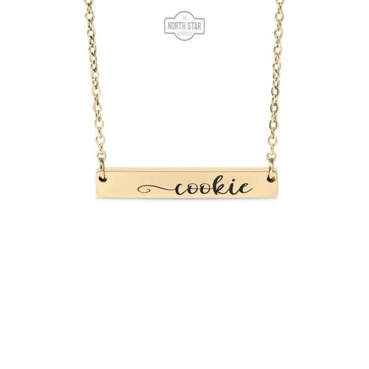 Cookie Bar Necklace or Keychain – Gift from Grandkids – Engraved Jewelry for Grandma – Fun and Sweet Family Keepsake